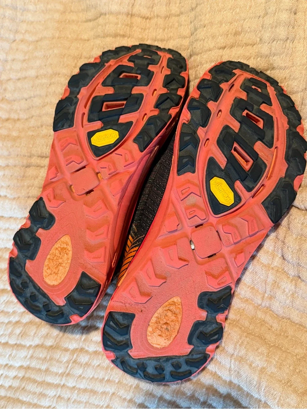 Hoka Men's Black and Orange Trail Running Shoes